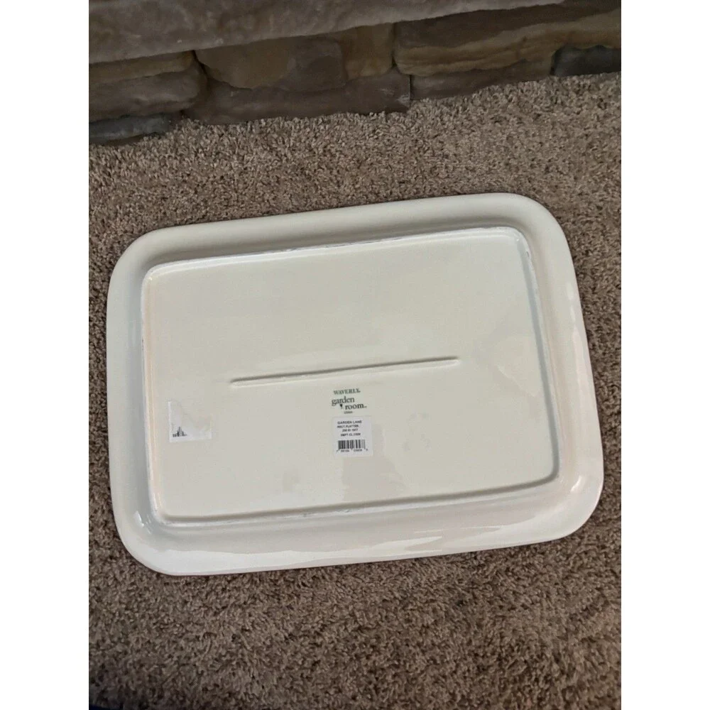 waverly garden room serving platter 18 By 13 Rectangle Crackle Floral Pattern